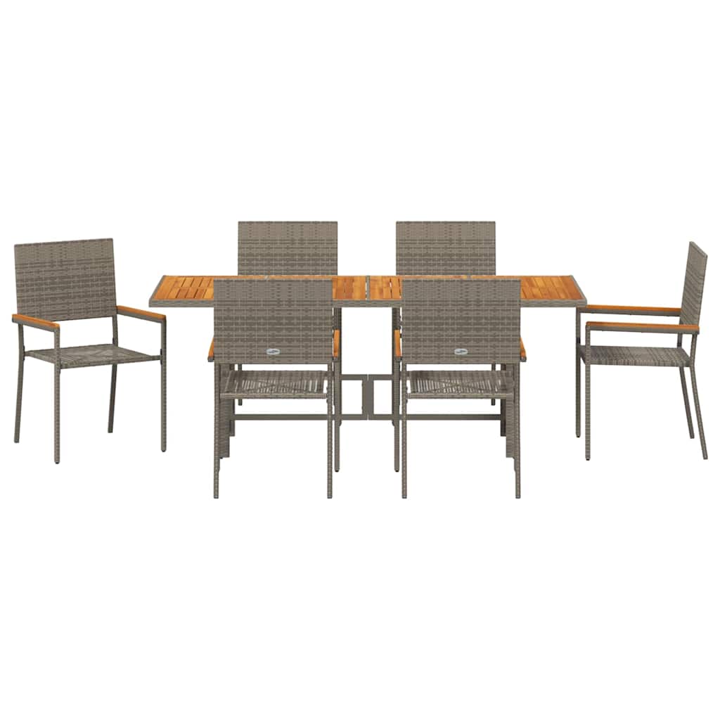 Have Spisebordssæt 7 pcs Grå polyrattan