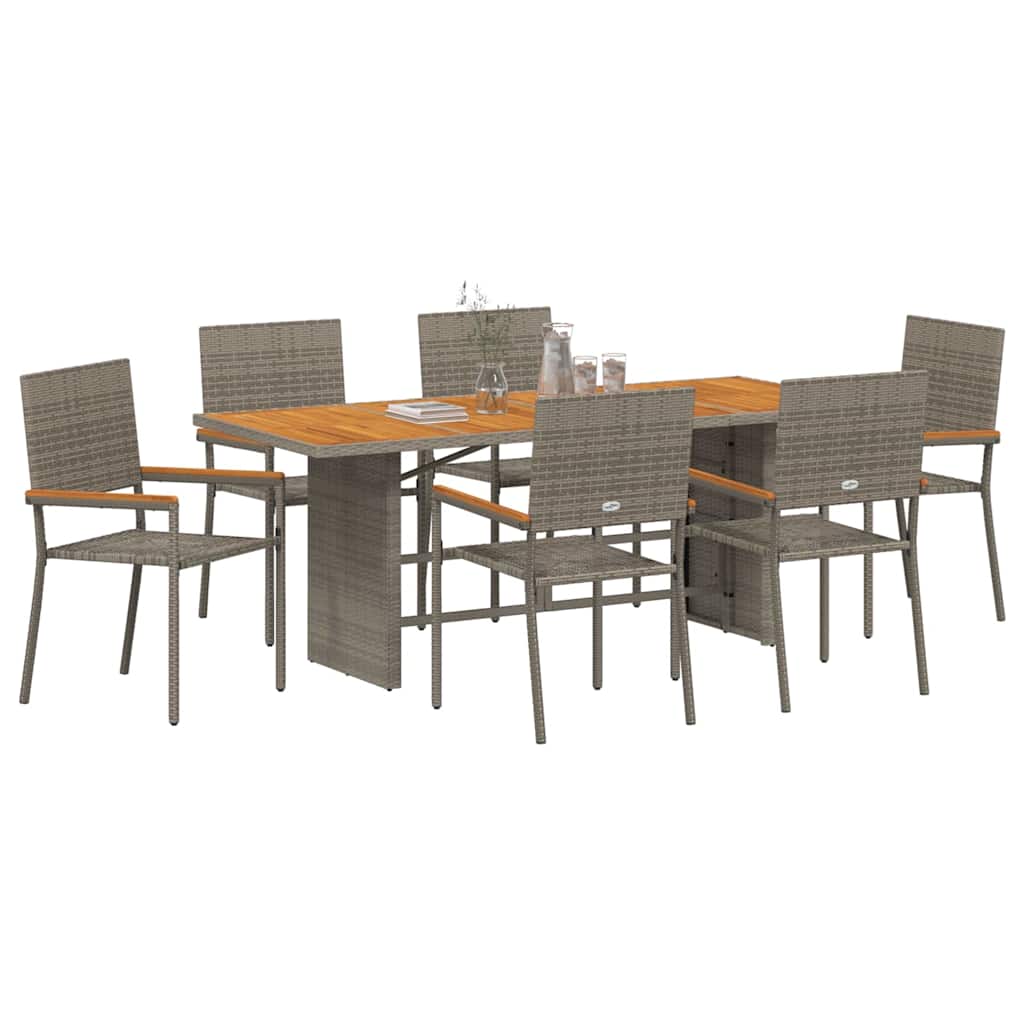 Have Spisebordssæt 7 pcs Grå polyrattan