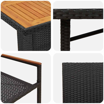 Have Spisebordssæt 9 pcs Sort polyrattan