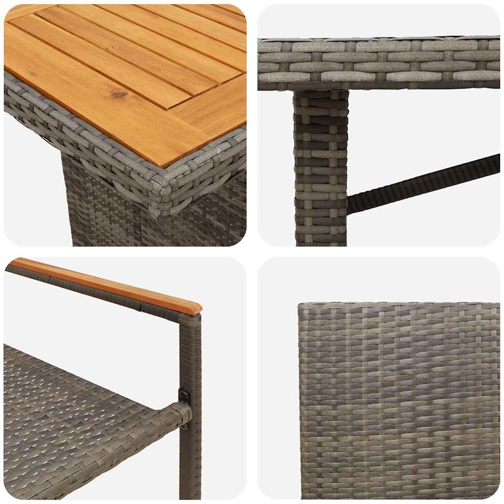 Have Spisebordssæt 9 pcs Grå polyrattan
