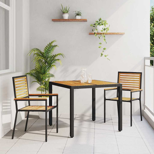 Have Spisebordssæt 3 stk. Sort og Brunt polyrattan
