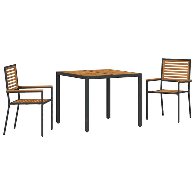 Have Spisebordssæt 3 stk. Sort og Brunt polyrattan