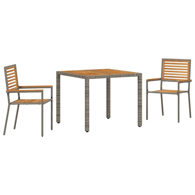 Have Spisebordssæt 3 stk. Grå og Brun polyrattan