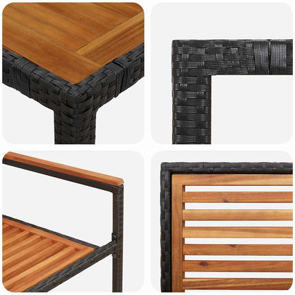 Have Spisebordssæt 5 pcs Sort og Brunt polyrattan