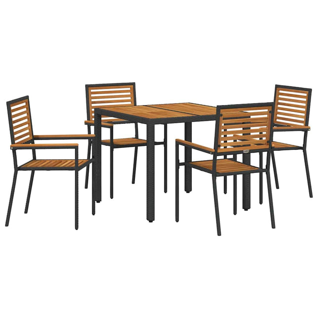 Have Spisebordssæt 5 stk. Sort og Brunt polyrattan