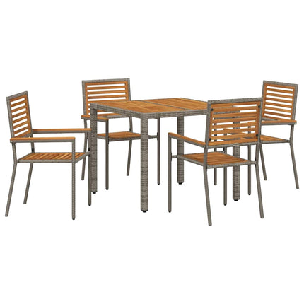 Have Spisebordssæt 5 pcs Grå og Brun polyrattan