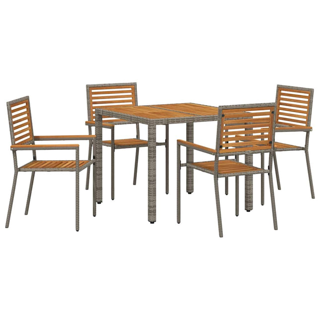 Have Spisebordssæt 5 stk. Grå og Brun polyrattan