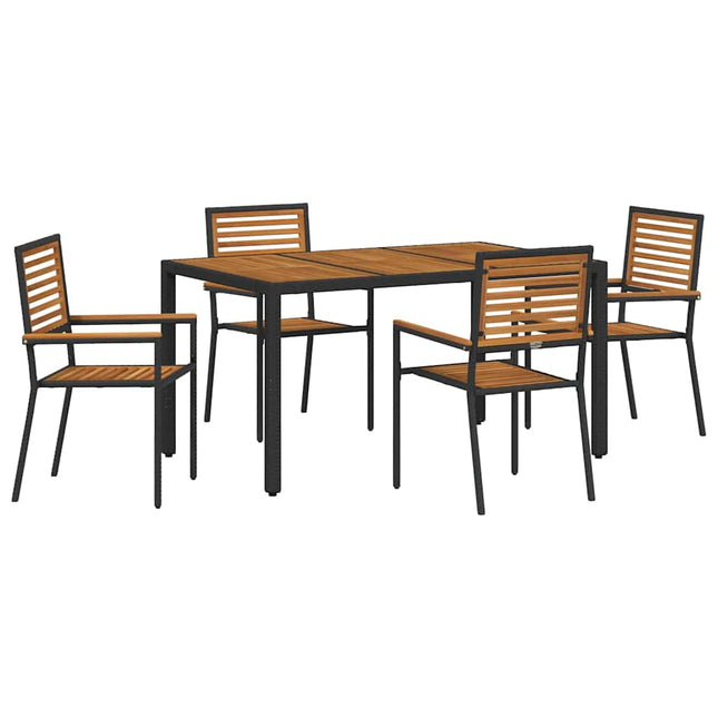 Have Spisebordssæt 5 stk. Sort og Brunt polyrattan