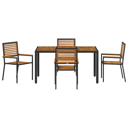 Have Spisebordssæt 5 pcs Sort og Brunt polyrattan