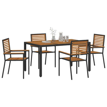 Have Spisebordssæt 5 pcs Sort og Brunt polyrattan
