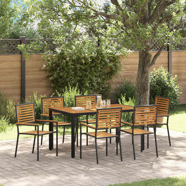 Have Spisebordssæt 7 pcs Sort og Brunt polyrattan