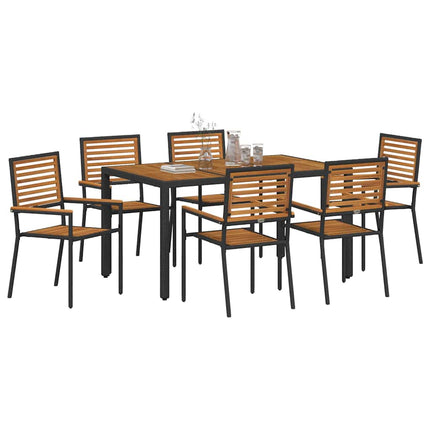 Have Spisebordssæt 7 pcs Sort og Brunt polyrattan
