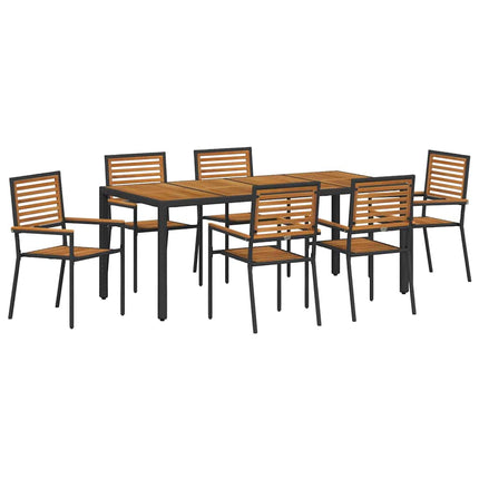 Have Spisebordssæt 7 pcs Sort og Brunt polyrattan