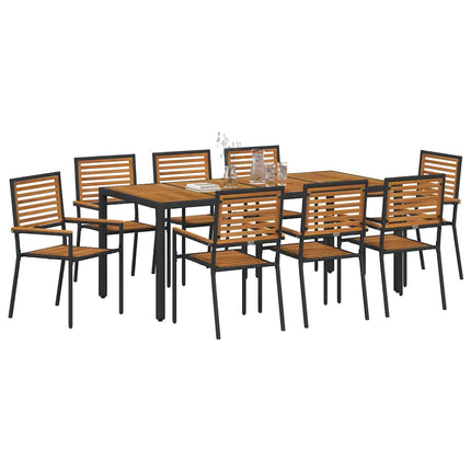 Have Spisebordssæt 9 pcs Sort og Brunt polyrattan