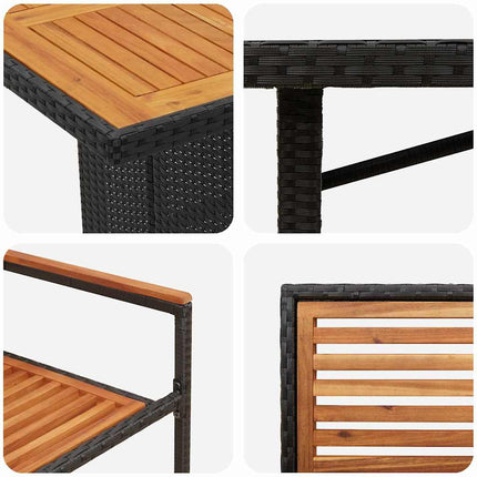 Have Spisebordssæt 7 pcs Sort og Brunt polyrattan