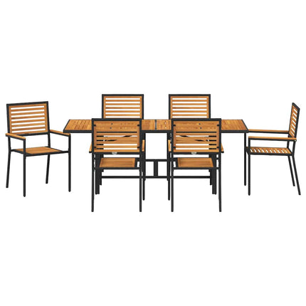 Have Spisebordssæt 7 pcs Sort og Brunt polyrattan