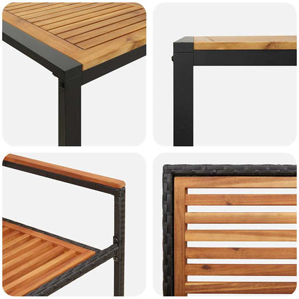 Have Spisebordssæt 5 pcs Sort og Brunt polyrattan