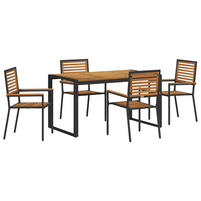 Have Spisebordssæt 5 stk. Sort og Brunt polyrattan