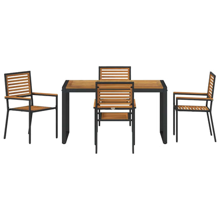Have Spisebordssæt 5 pcs Sort og Brunt polyrattan