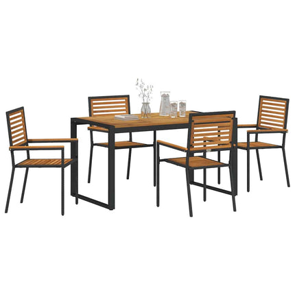 Have Spisebordssæt 5 pcs Sort og Brunt polyrattan