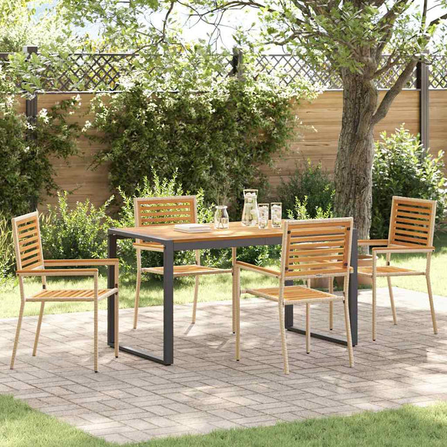 Have Spisebordssæt 5 stk. Beige og Brun polyrattan