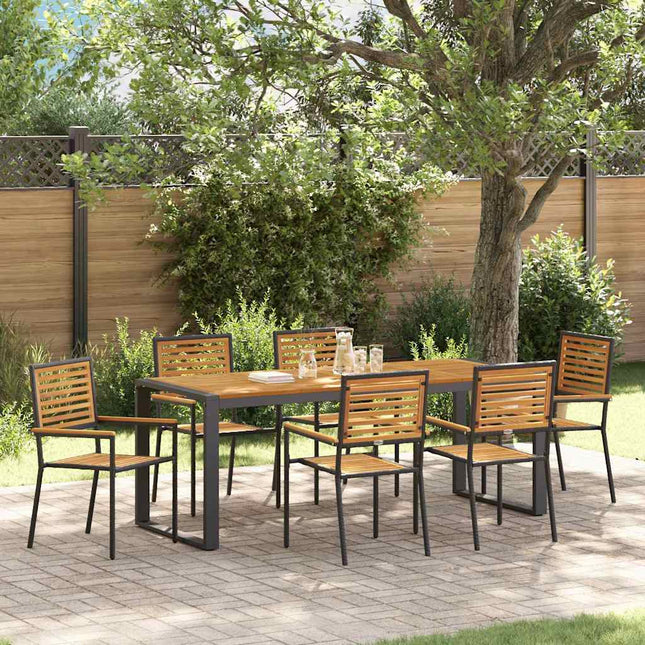 Have Spisebordssæt 7 pcs Sort og Brunt polyrattan