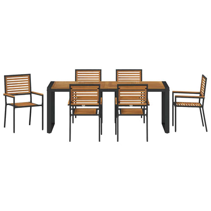 Have Spisebordssæt 7 pcs Sort og Brunt polyrattan