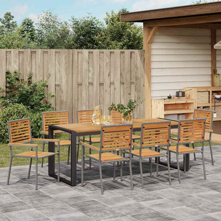 Have Spisebordssæt 9 stk. Grå og Brun polyrattan