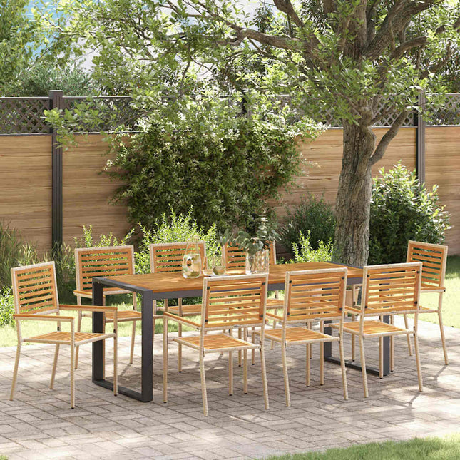 Have Spisebordssæt 9 pcs Beige og Brun polyrattan