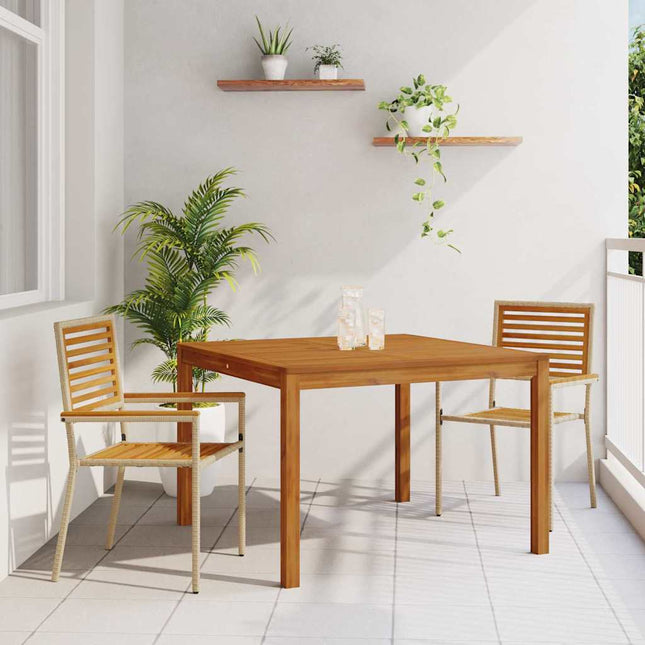 Have Spisebordssæt 3 stk. Beige Massivt Akacietræ