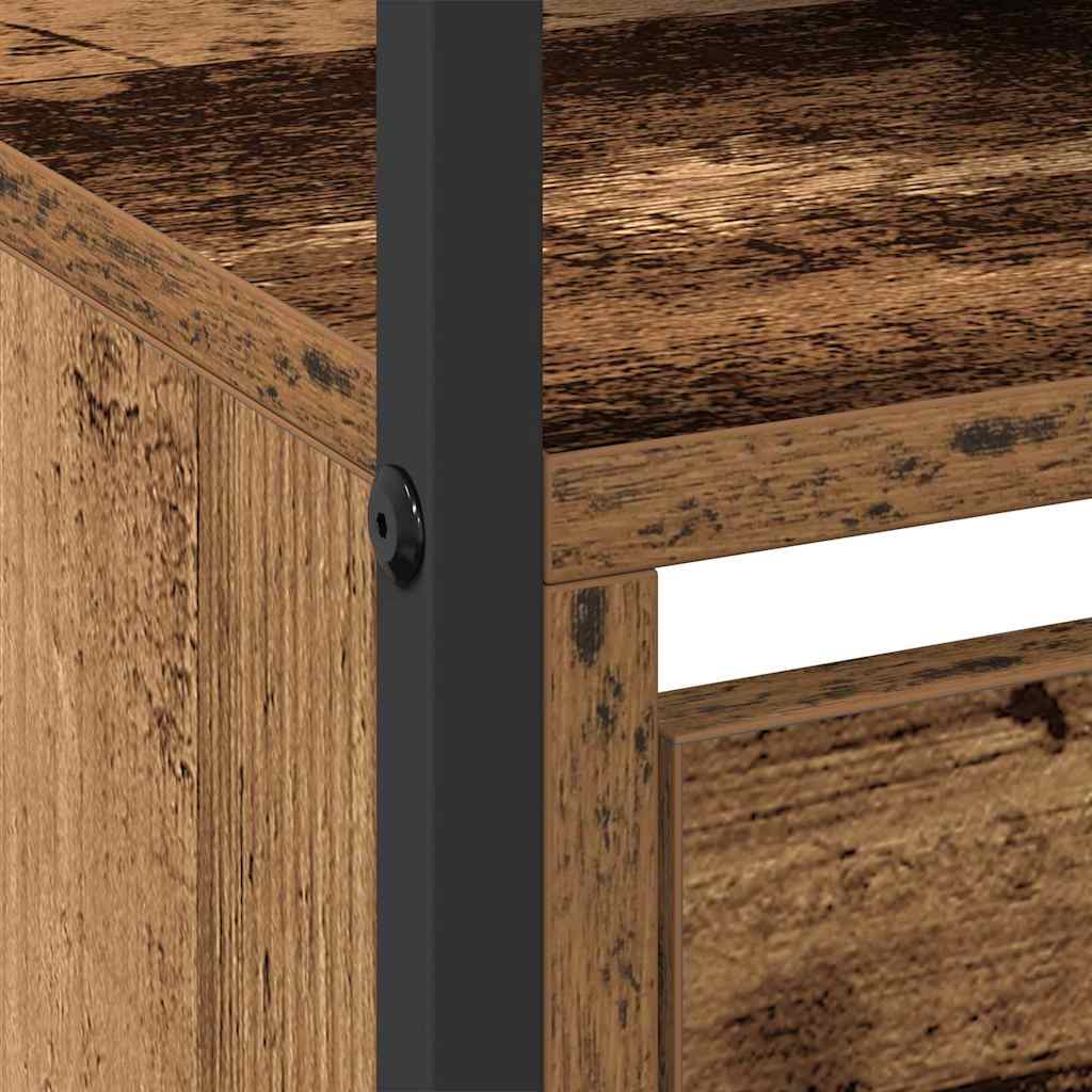 Skoskab med dør Gammelt træ 100 x 34 x 112 cm Konstrueret træ