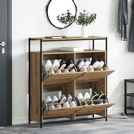 Sko skab 100 x 34 x 112 cm Konstrueret træ Artisan Egetræ