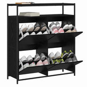 Sko skab med hylde Sort eg 100 x 34 x 112 cm Konstrueret træ