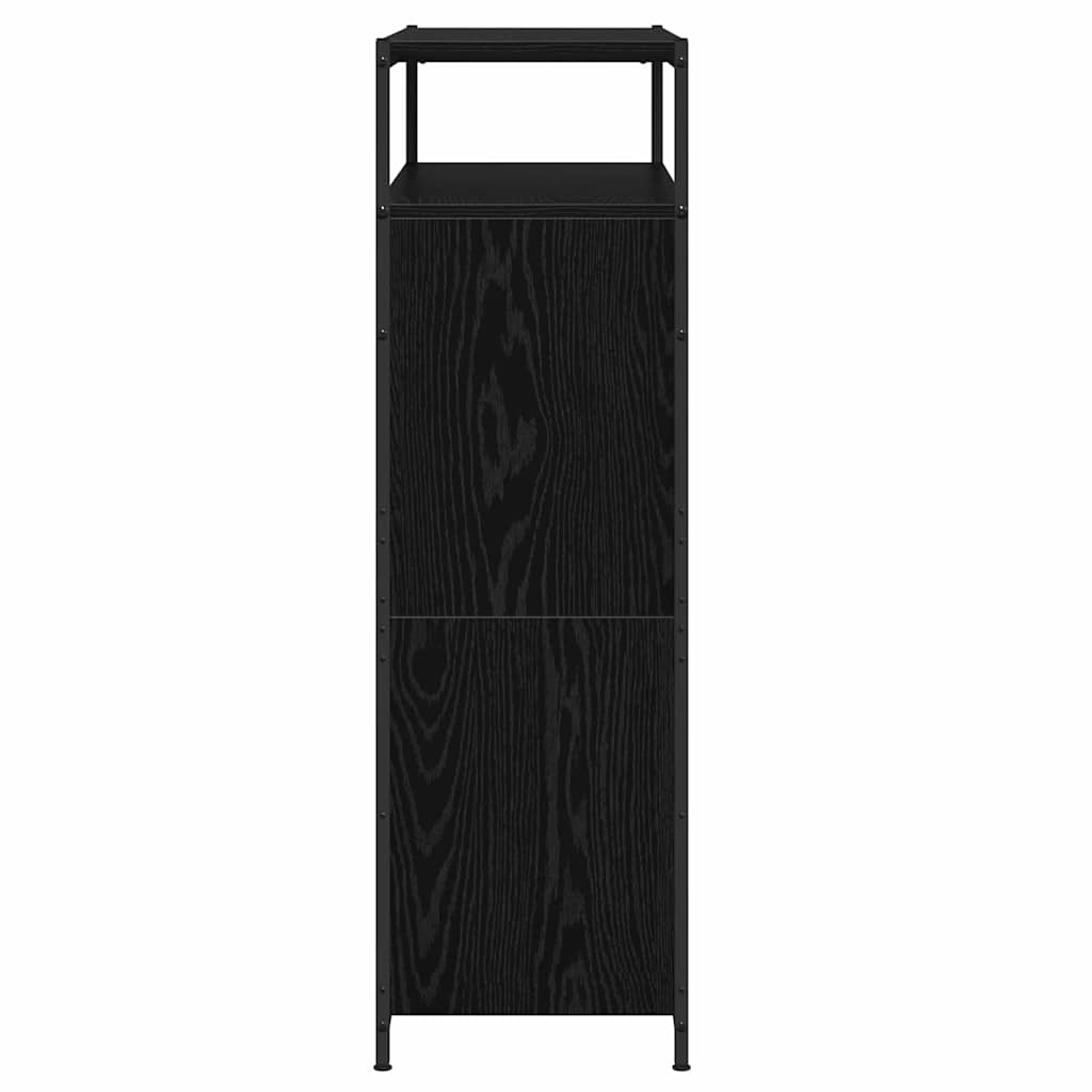 Sko skab med hylde Sort eg 100 x 34 x 112 cm Konstrueret træ