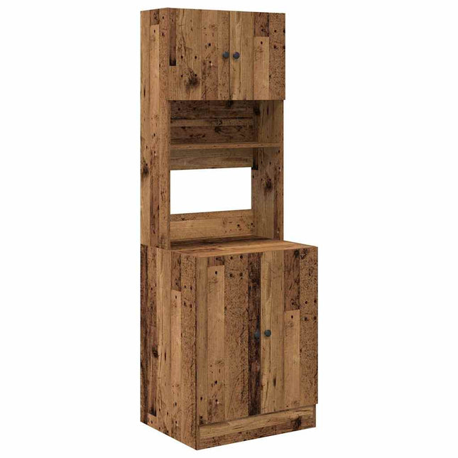 Køkken skænk med hylde 2 pcs Gammelt træ 60 x 50 x 180 cm