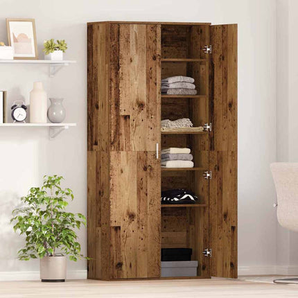 Højskab 80 x 35 x 180 cm Konstrueret træ Gammelt træ