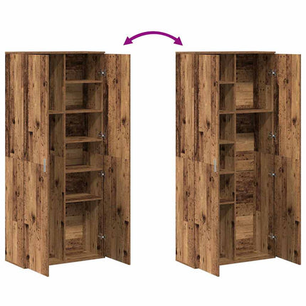 Højskab 80 x 35 x 180 cm Konstrueret træ Gammelt træ