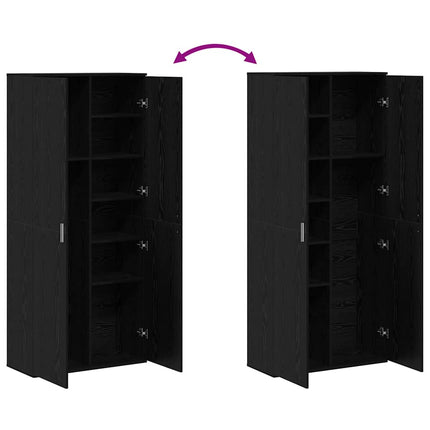 Højskab 80 x 35 x 180 cm Konstrueret træ Sort eg