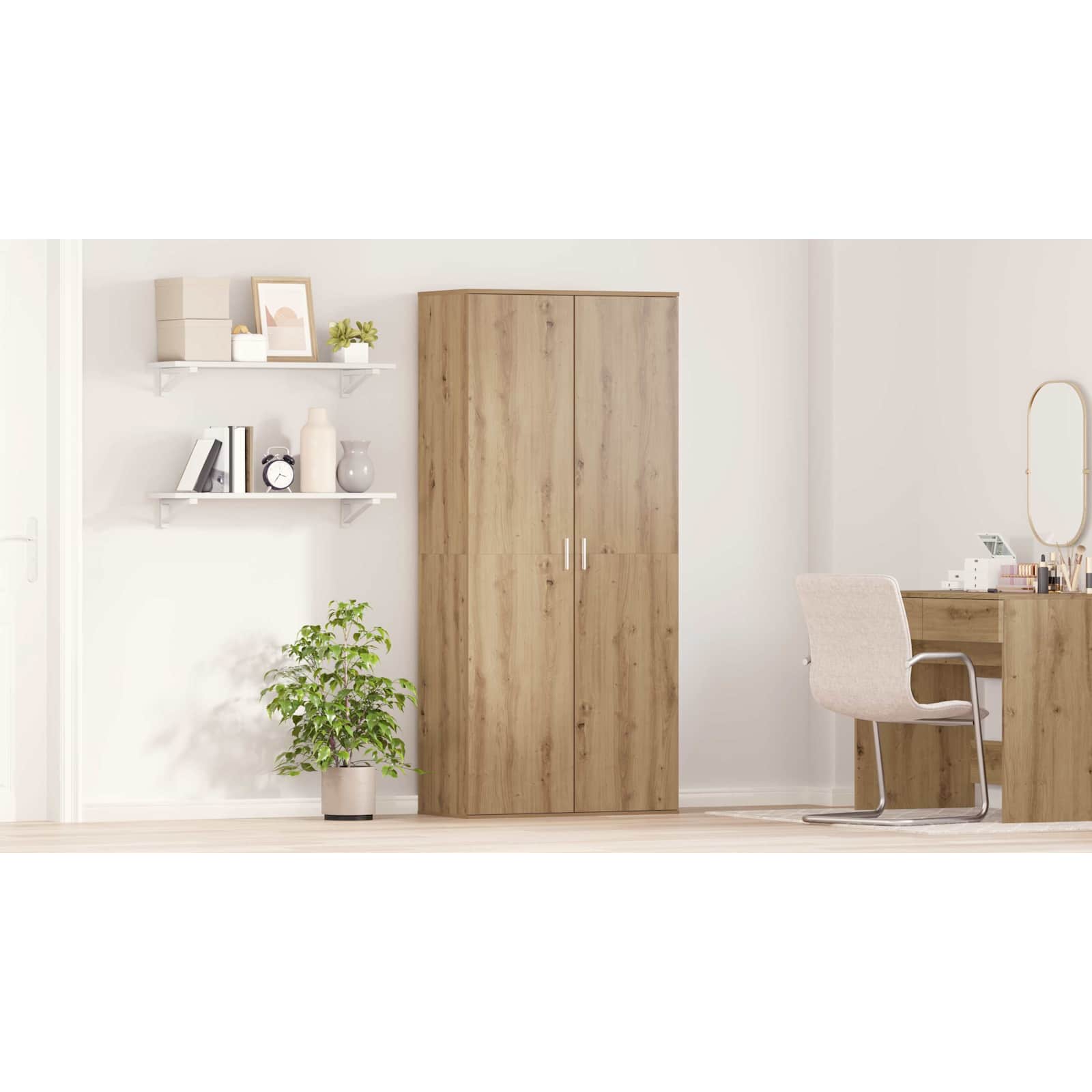 Højskab med hylde artisan eg 80 x 39 x 178 cm Konstrueret træ