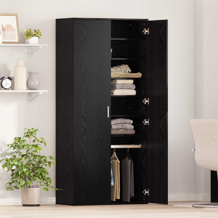 Highboard 80 x 39 x 178 cm Konstrueret træ Sort eg