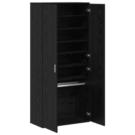 Highboard 80 x 39 x 178 cm Konstrueret træ Sort eg