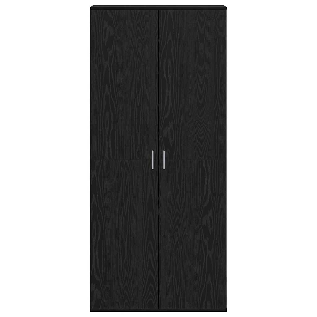 Højskab med hylde Sort eg 80 x 39 x 178 cm Konstrueret træ