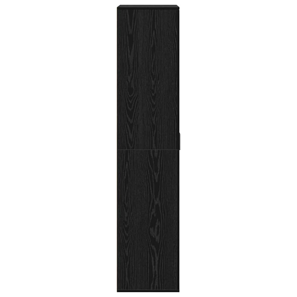 Højskab med hylde Sort eg 80 x 39 x 178 cm Konstrueret træ