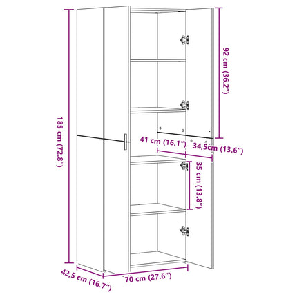 Highboard Artisan Egetræ 70 x 42,5 x 185 cm