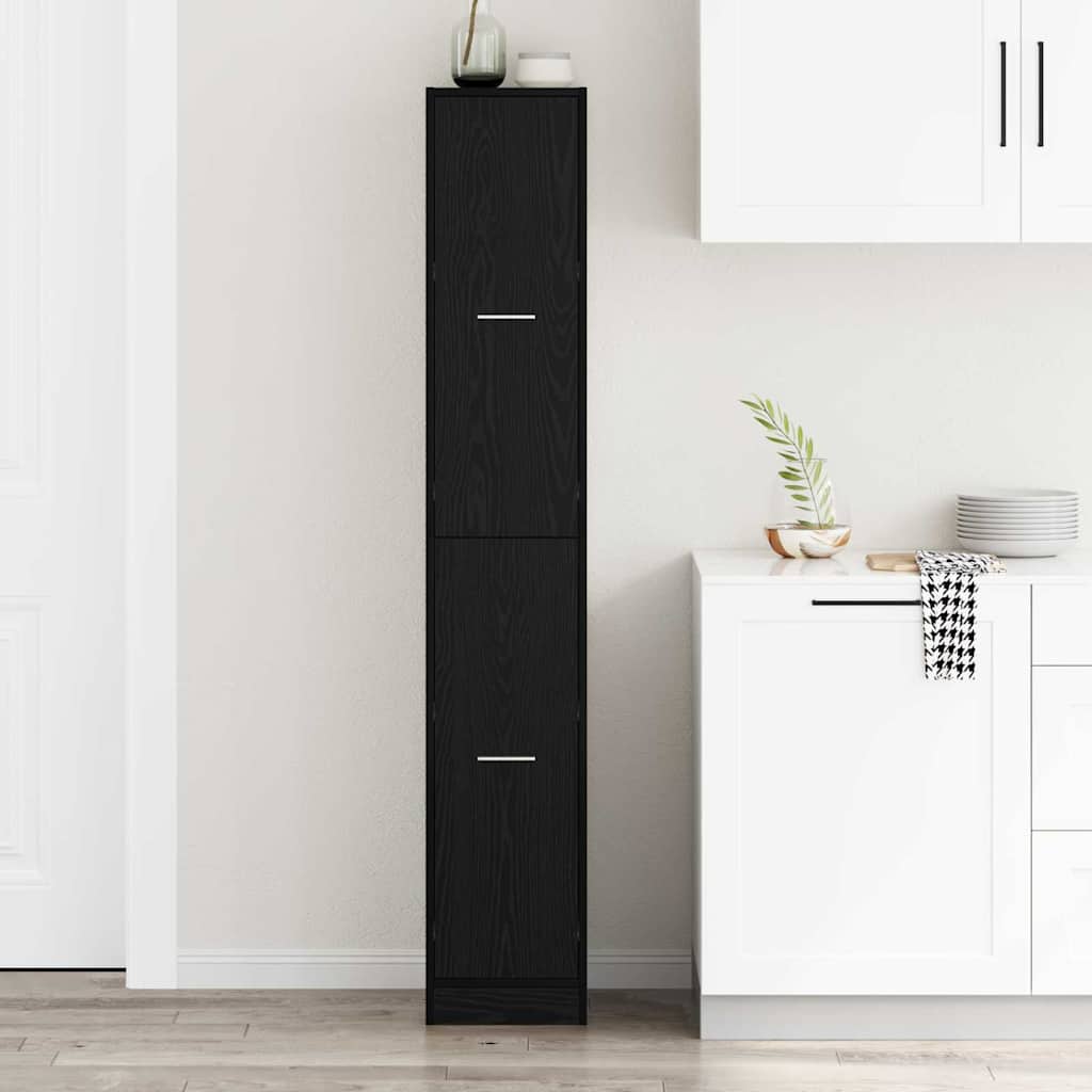 Apoteker skab i sort eg 30 × 41 × 174,5 cm - konstrueret træ