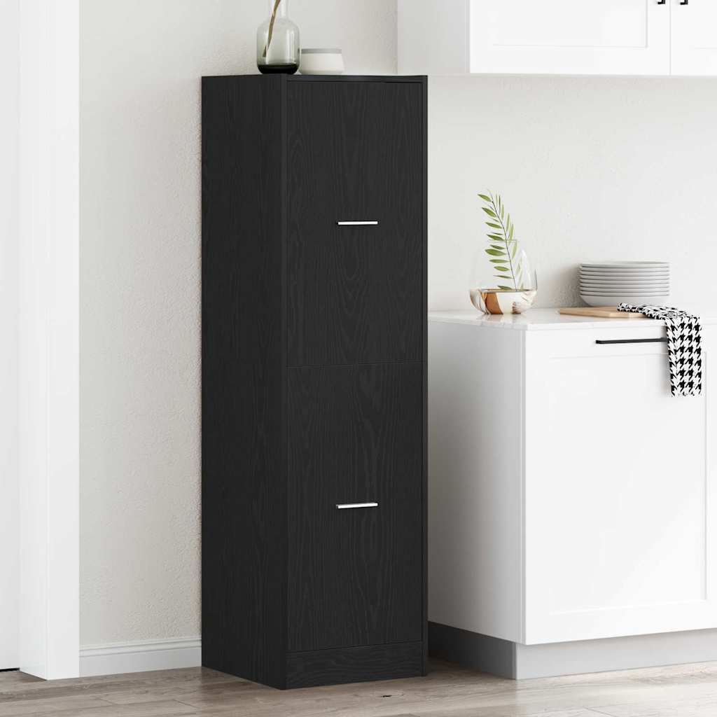 Apoteker skab - sort eg, 40 × 41 × 144,5 cm, konstrueret træ