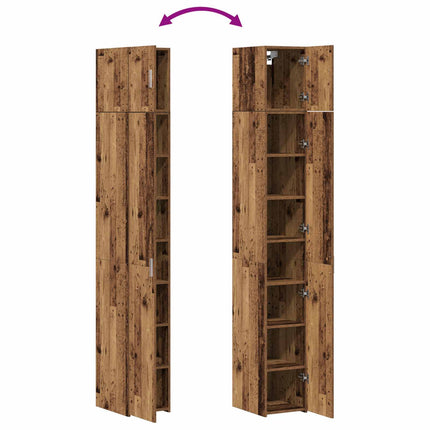 2-delt opbevaringsskab med hylder 2 pcs Gammelt træ