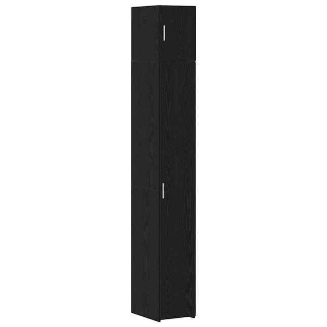 Opbevaringsskab med hylder Sort eg 30 x 42,5 x 225 cm