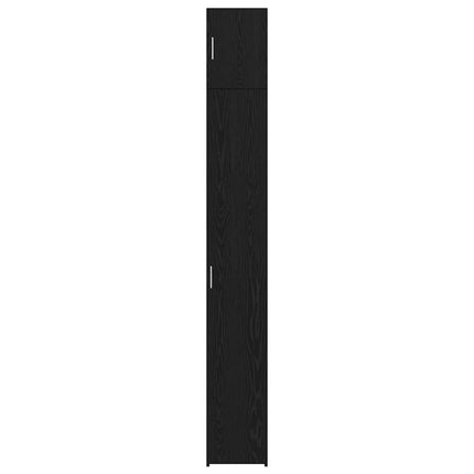 Opbevaringsskab med hylder Sort eg 30 x 42,5 x 225 cm