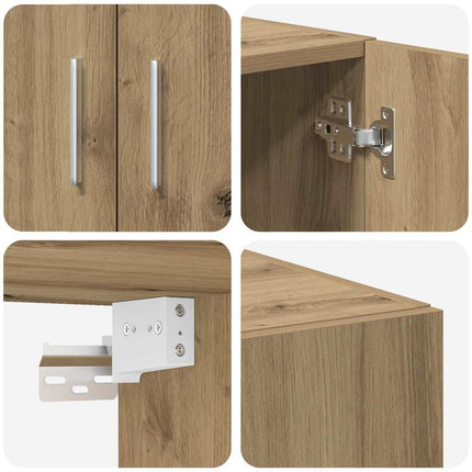 Opbevaringsskab 3 pcs Artisan Egetræ 70 x 42,5 x 185 cm